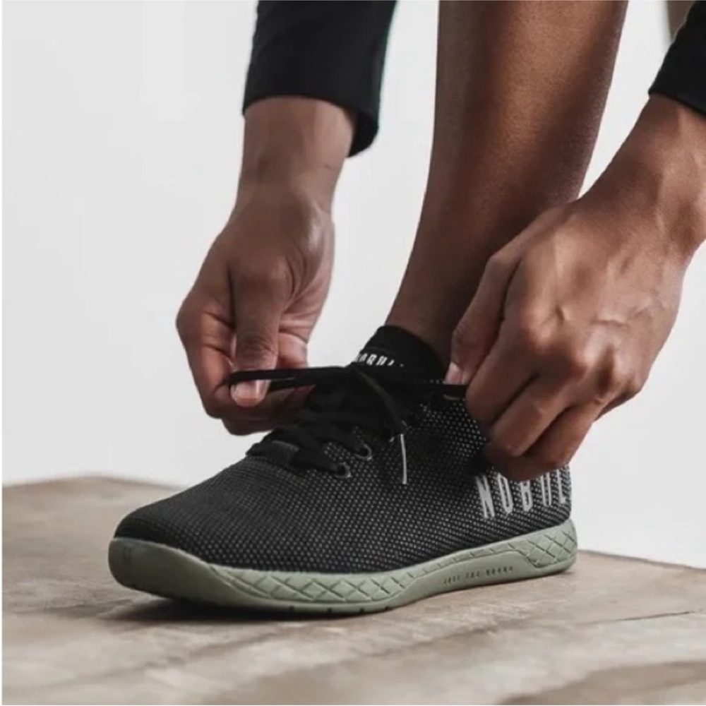 NOBULL Black and Green trainer shoes - size 9.5 men 11 women